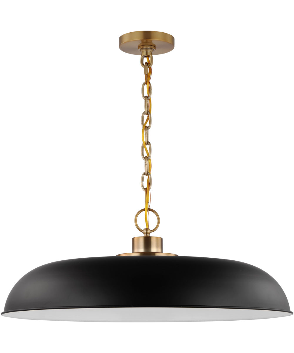 Colony 1-Light Pendant Matte Black / Burnished Brass