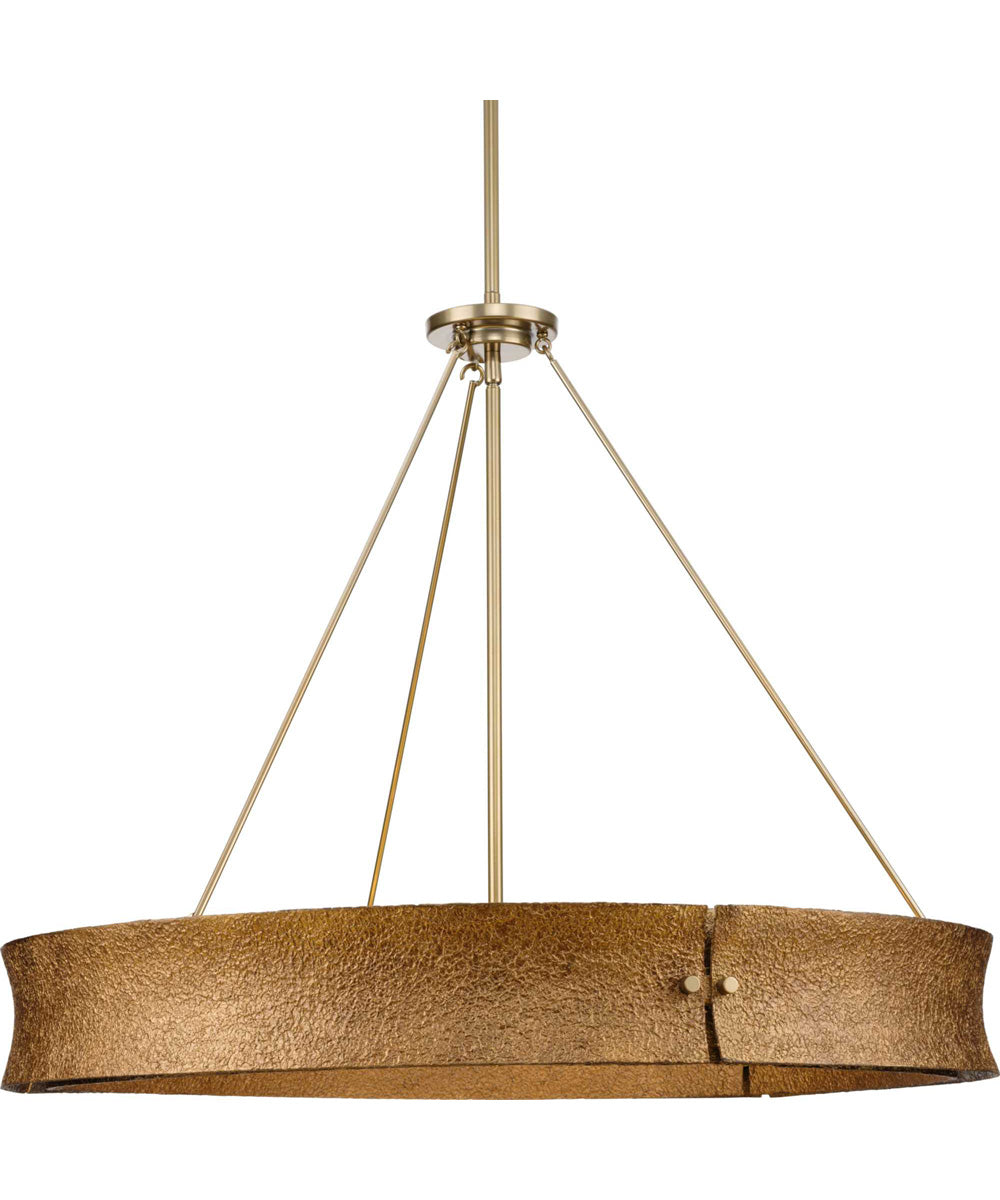 Lusail 6-Light Luxe Industrial Chandelier Soft Gold