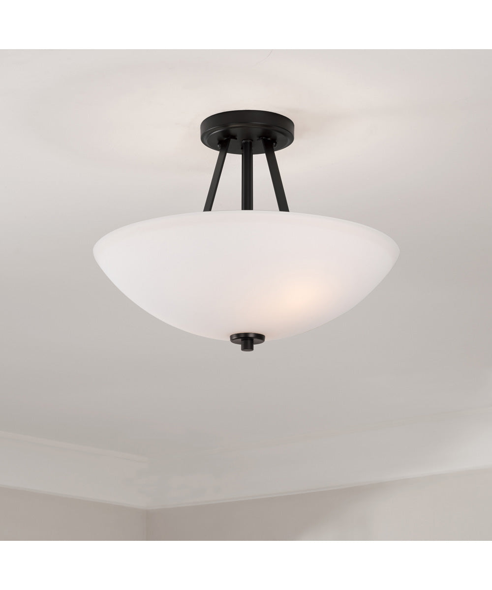 Stewart 2-Light Semi-Flush Matte Black