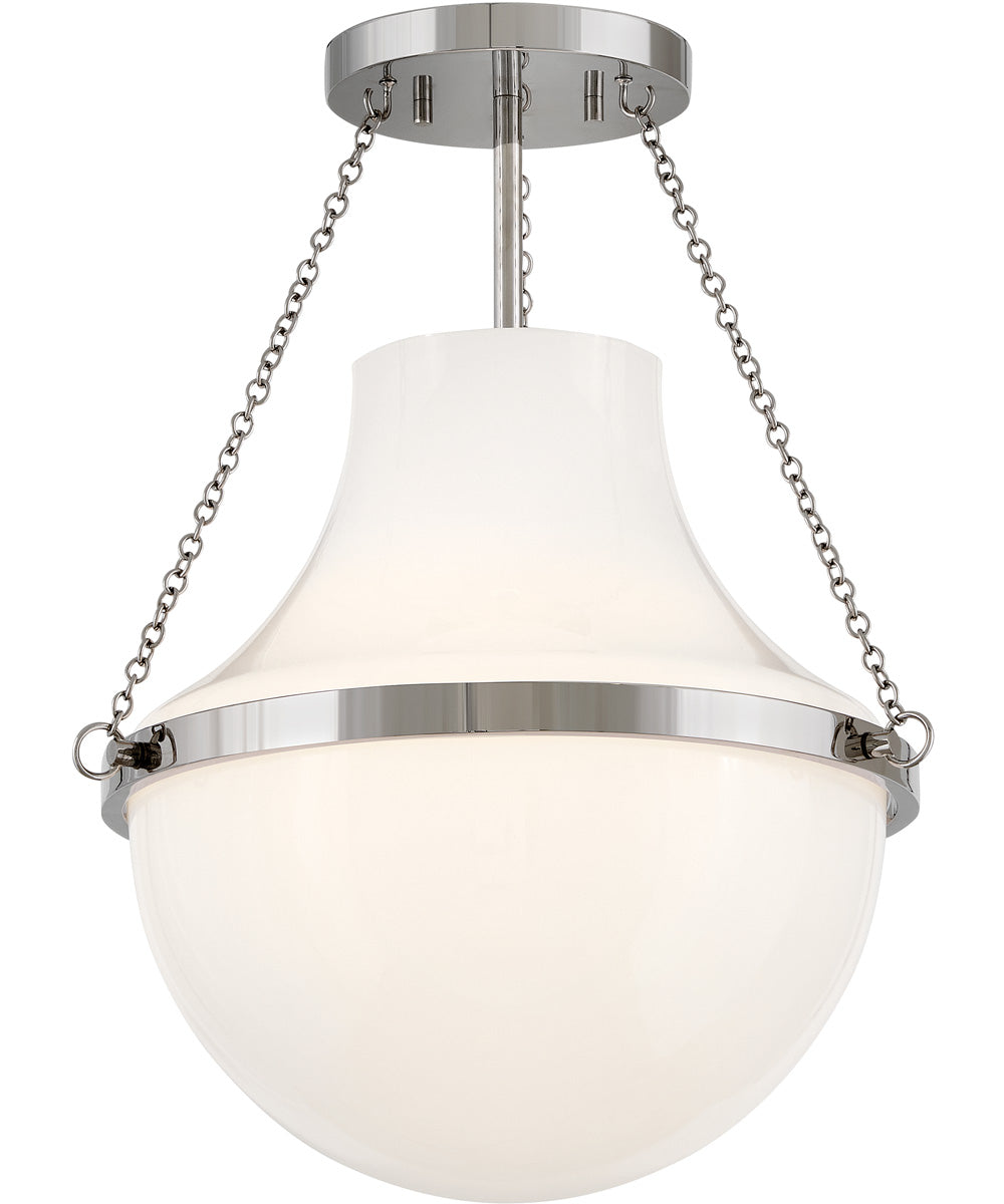 Collins 1-Light Medium Semi-Flush Mount in Polished Nickel