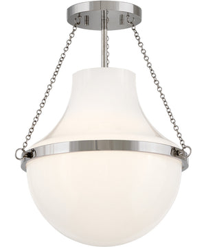 Collins 1-Light Medium Semi-Flush Mount in Polished Nickel