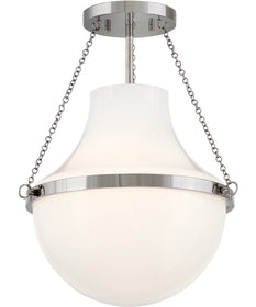 Collins 1-Light Medium Semi-Flush Mount in Polished Nickel