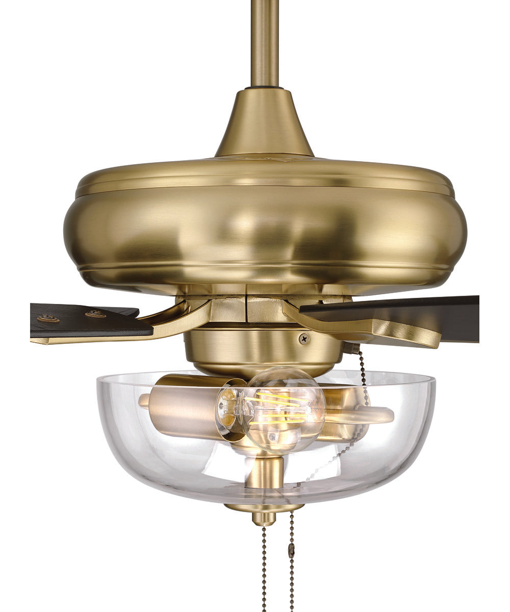 EOS 2 Light Clear Bowl 52" Ceiling Fan 2-Light Fan Satin Brass