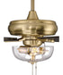 EOS 2 Light Clear Bowl 52" Ceiling Fan 2-Light Fan Satin Brass
