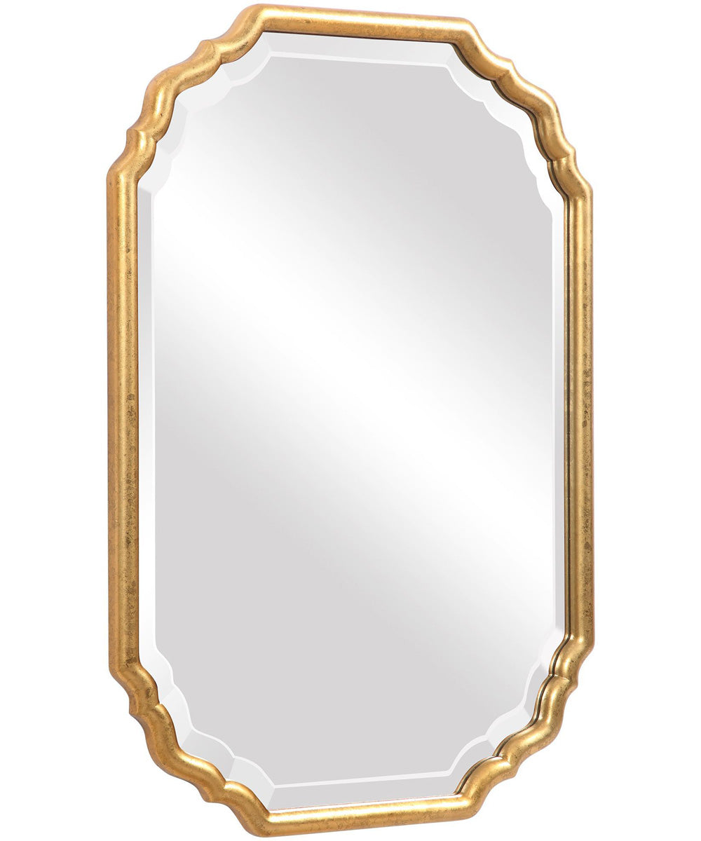 21x31" Wall Mirror Lightly Antiqued Metallic Gold Leaf