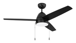 Cozy 52" 3-Blade Ceiling Fan 1-Light Fan Flat Black