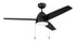 Cozy 52" 3-Blade Ceiling Fan 1-Light Fan Flat Black