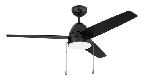 Cozy 52" 3-Blade Ceiling Fan 1-Light Fan Flat Black