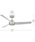 Rizo 52-in. 3-Blade Modern Ceiling Fan Brushed Nickel