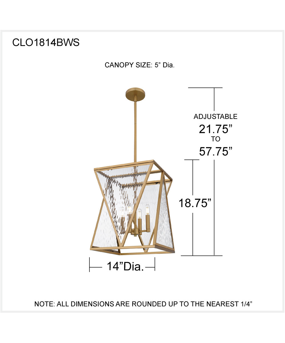 Clovis 4-light Pendant Brushed Weathered Brass