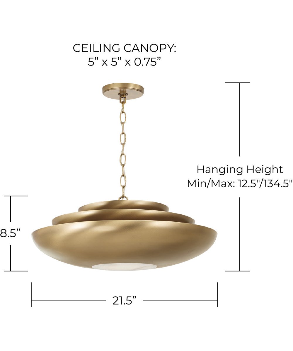 Gia 1-Light Pendant Aged Brass