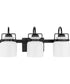 Fessler 3-Light Opal Glass Farmhouse Bath Light Matte Black