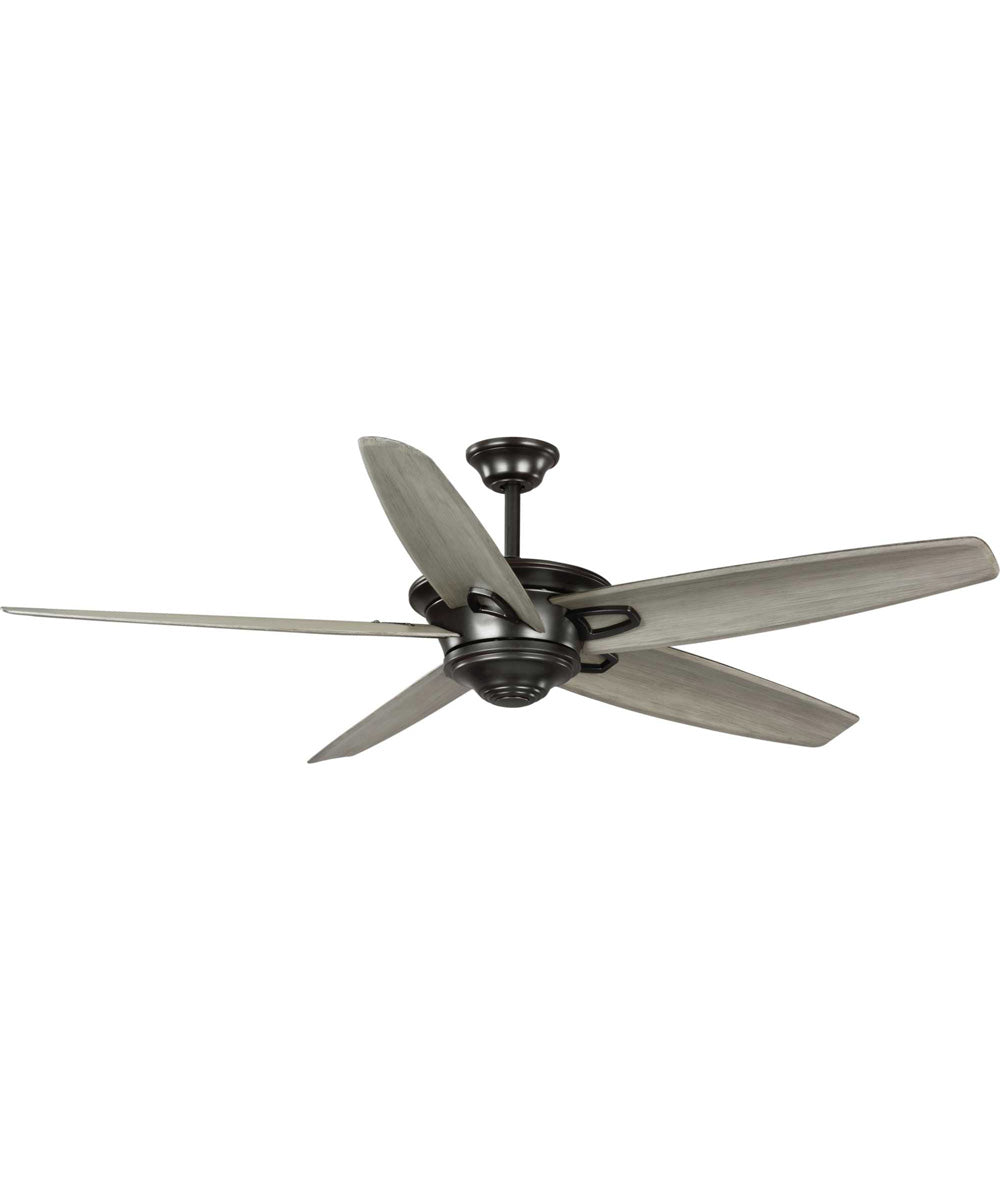 Caleb 68-Inch 5-Blade Antique Bronze Transitional Ceiling Fan Antique Wood