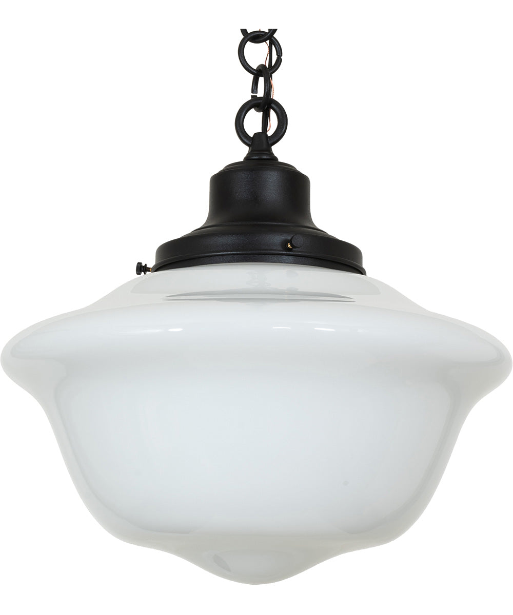 16" Wide Revival Schoolhouse W/Traditional Globe Pendant