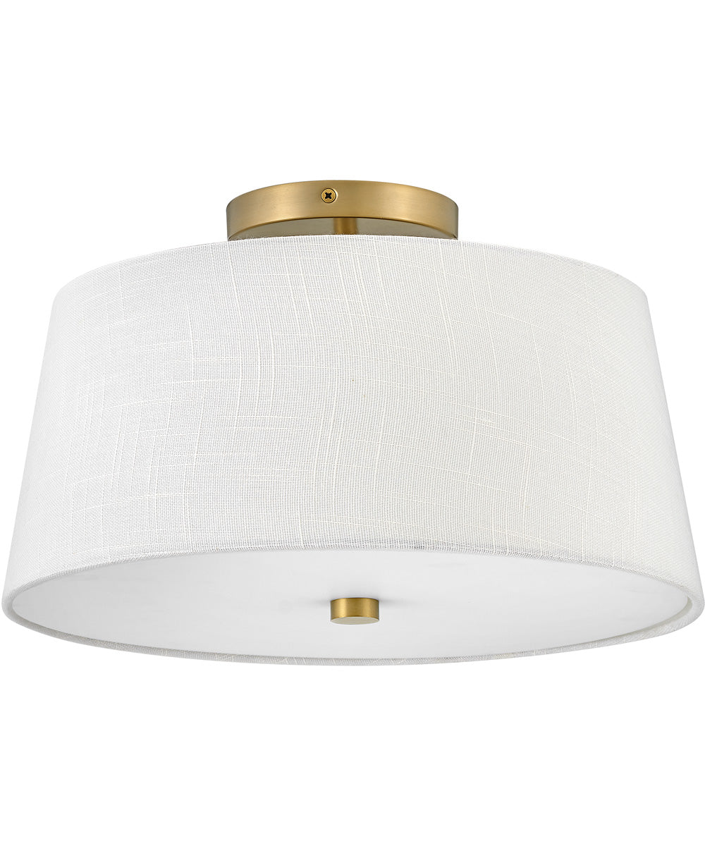 Beale 2-Light Medium Flush Mount in Lacquered Brass