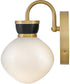 Lucy 1-Light Small Single Light Sconce in Lacquered Brass