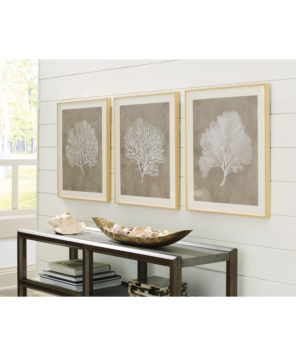 Hendridge Wall Art Set Set of 3 Taupe/White