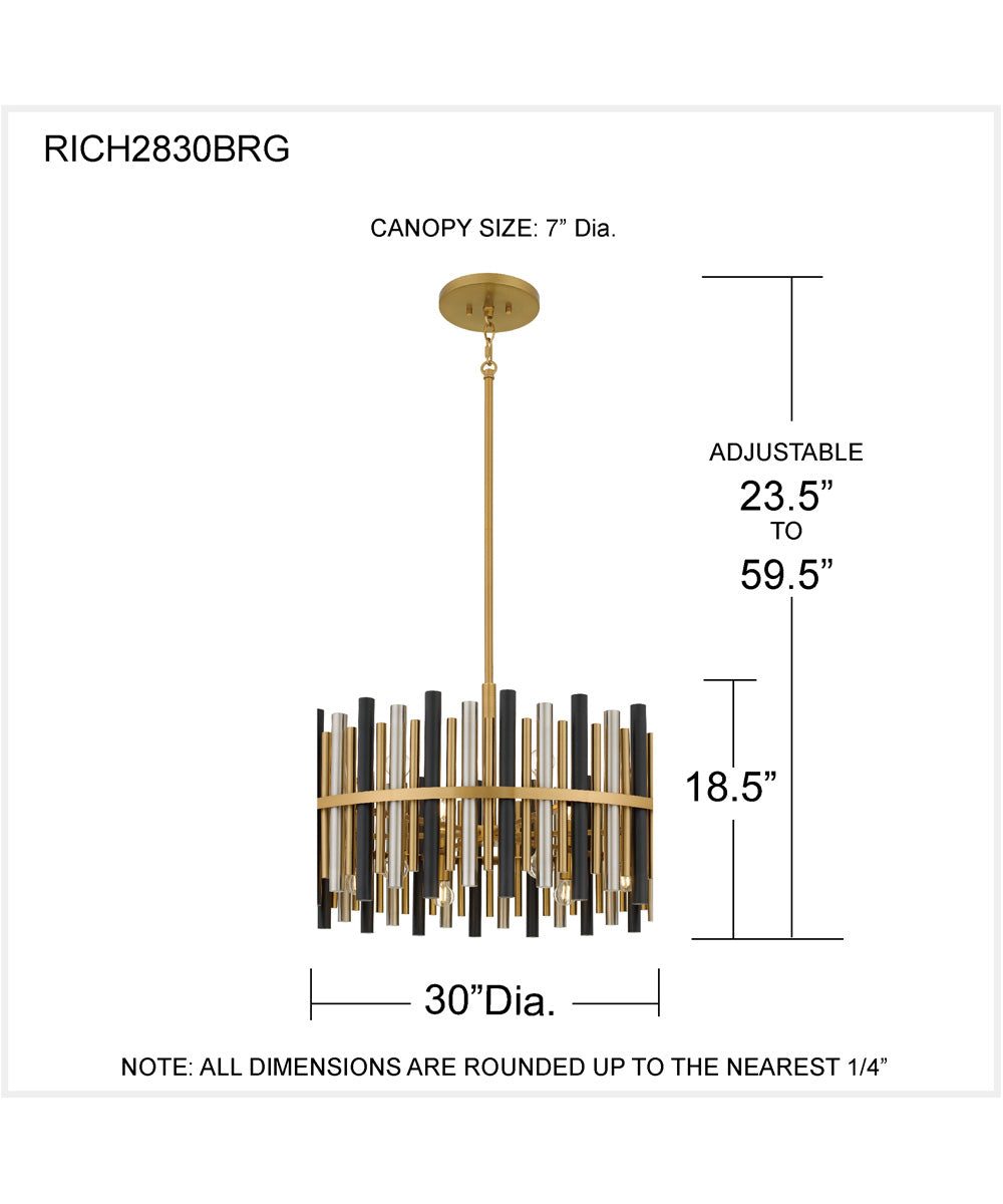 Richards 12-light Pendant Brushed Gold