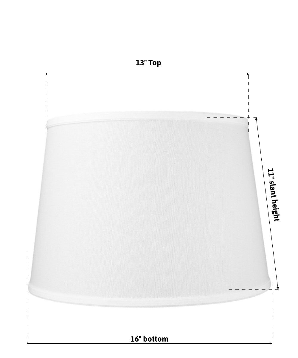 16"W x 11"H SLIP UNO FITTER White Floor Lampshade