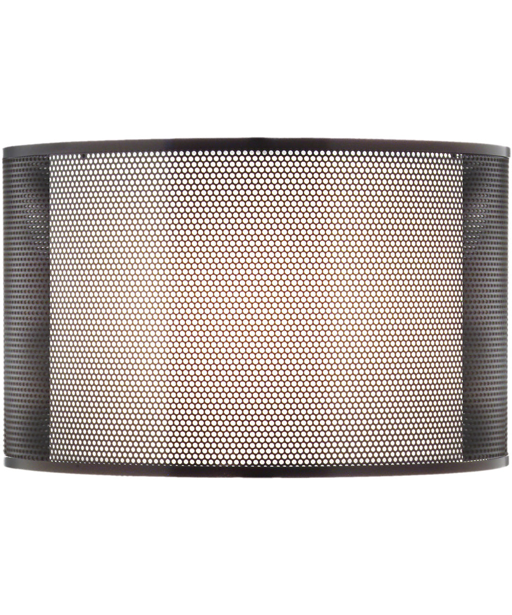 20x20x11 Perforated Metal ORB/White Linen Double Drum Hardback Lampshade