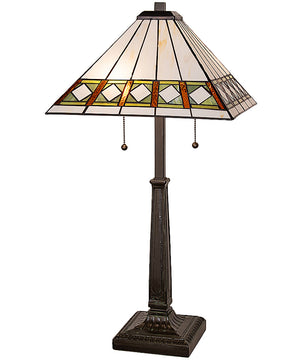 28" High Diamond Band Mission Table Lamp