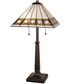28" High Diamond Band Mission Table Lamp