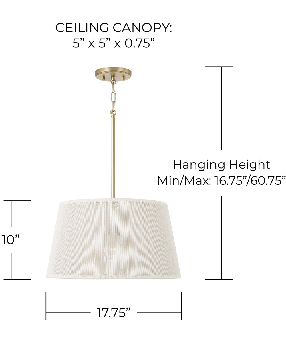Tara 1-Light Pendant Matte Brass