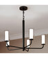 Mack 5-Light Chandelier with Layered Glass Shades Matte Black
