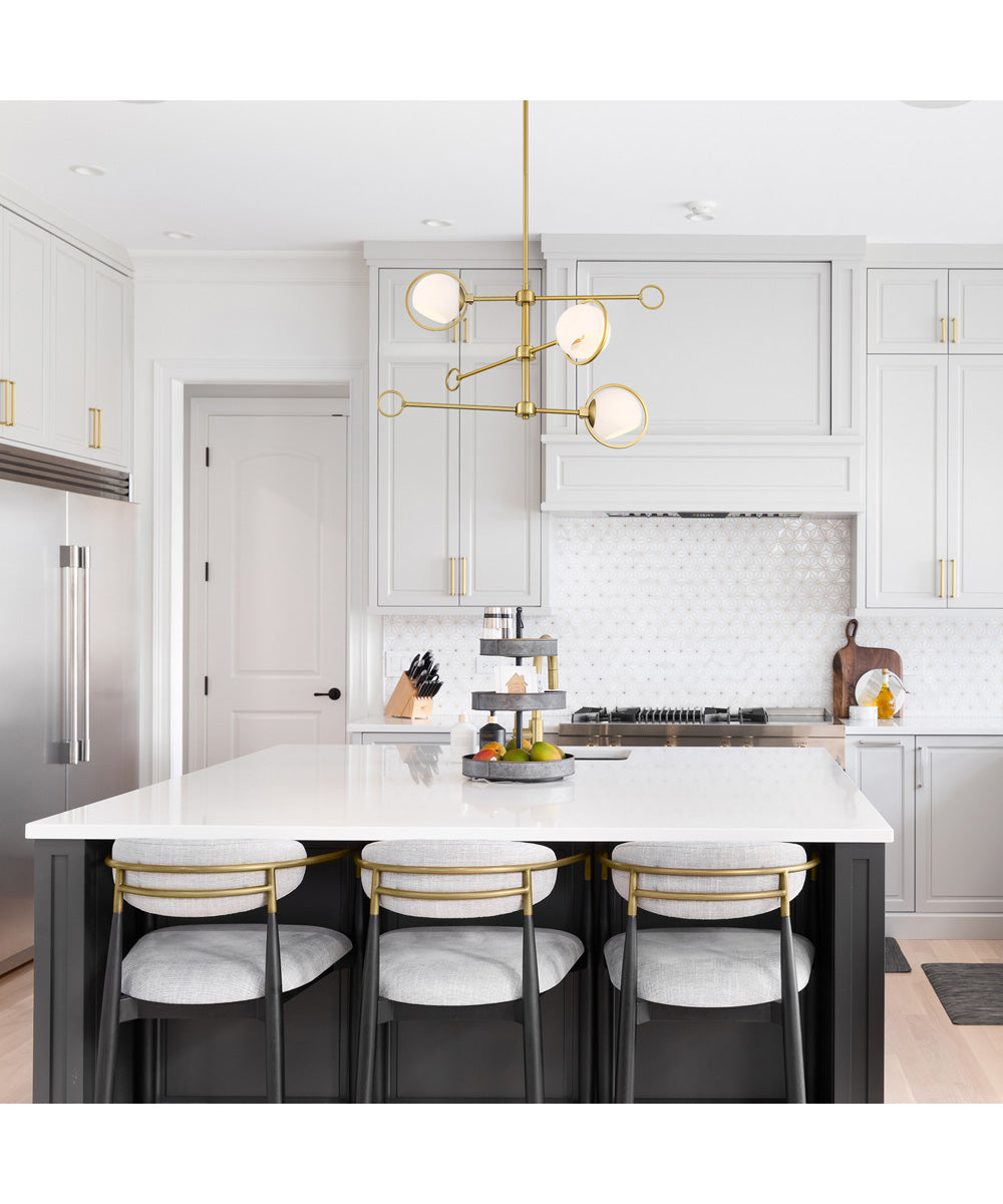 Teatro 3 Light Chandelier  Brushed Gold