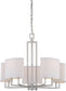 25"W Gemini 5-Light Chandelier Brushed Nickel