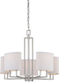 25"W Gemini 5-Light Chandelier Brushed Nickel