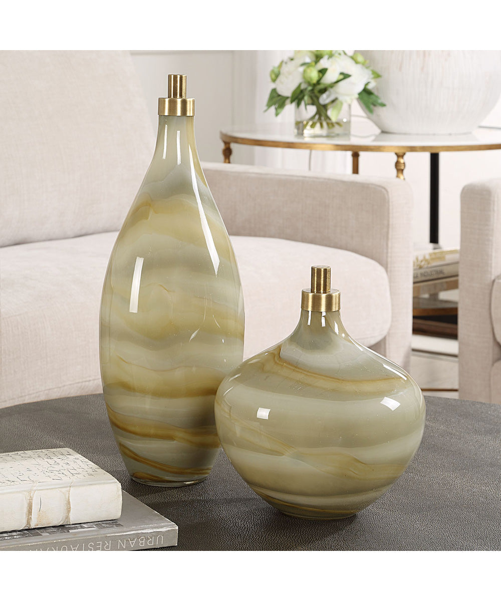 Cascade Glass Bottles Set of 2