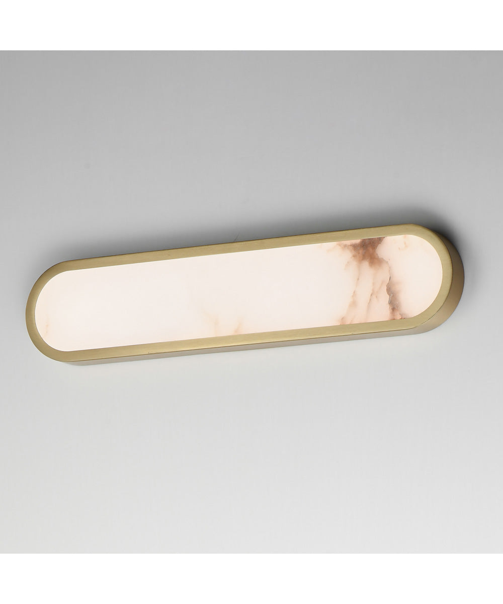 Plinth 24 inch LED  Alabaster Wall Sconce Natural Aged Brass