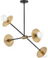 Lulu 4-Light Medium Mobile Single Tier in Lacquered Brass