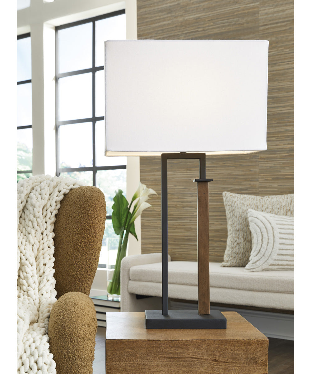 Voslen Metal Table Lamp Set of 2 Black/Brown