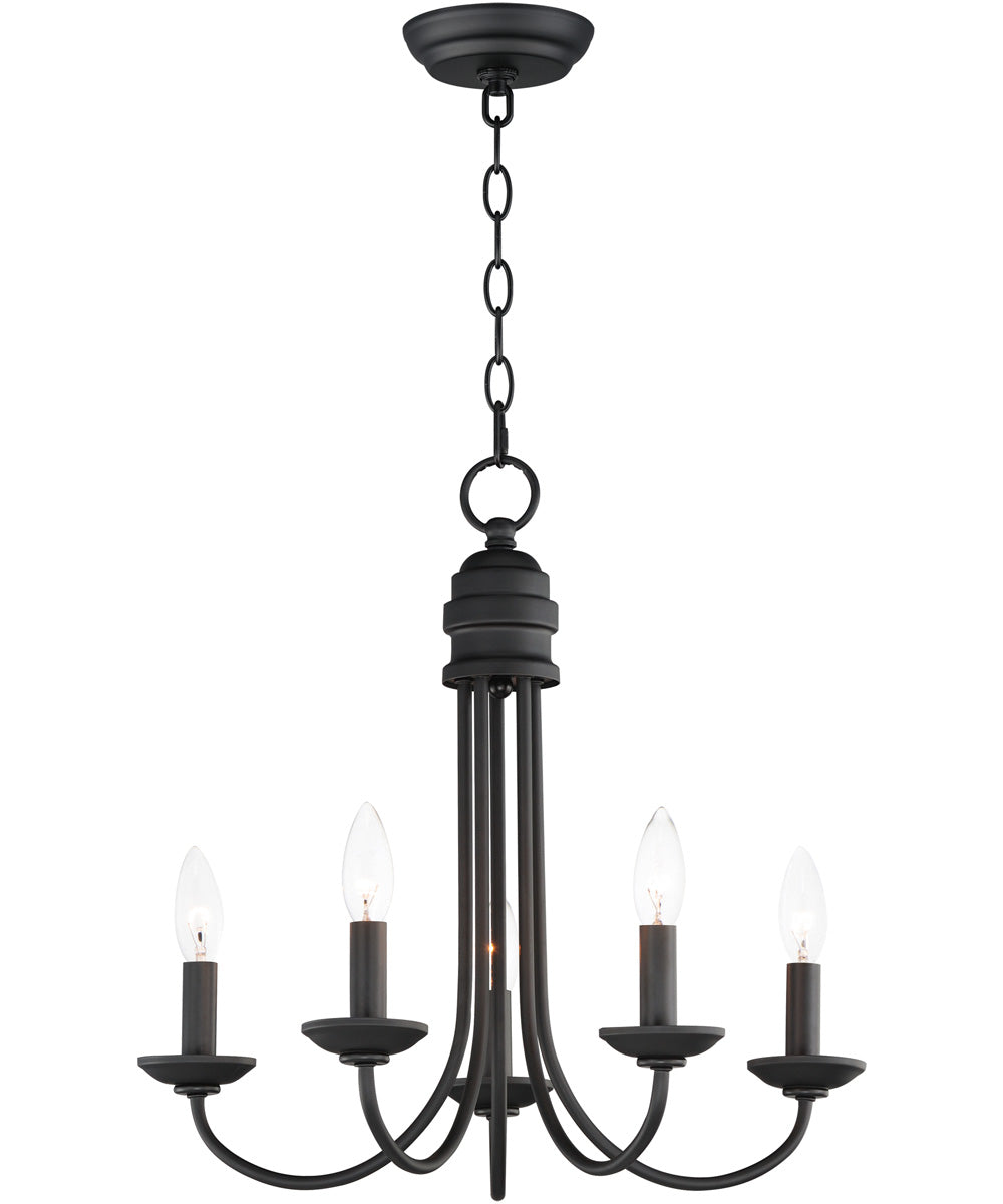 Logan 5-Light Candle Chandelier Black