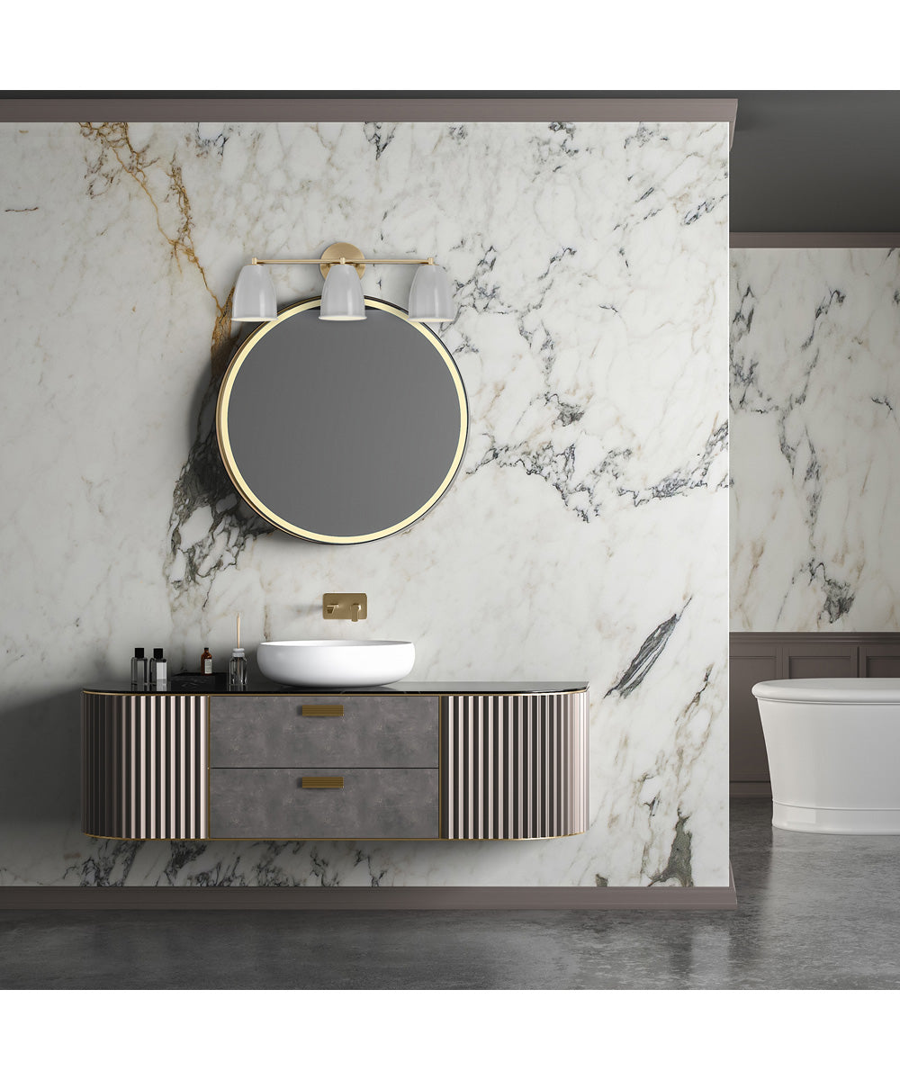 Biba 3 Light Vanity Brushed Gold