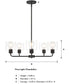 Vibrato 5 Light Chandelier  Matte Black