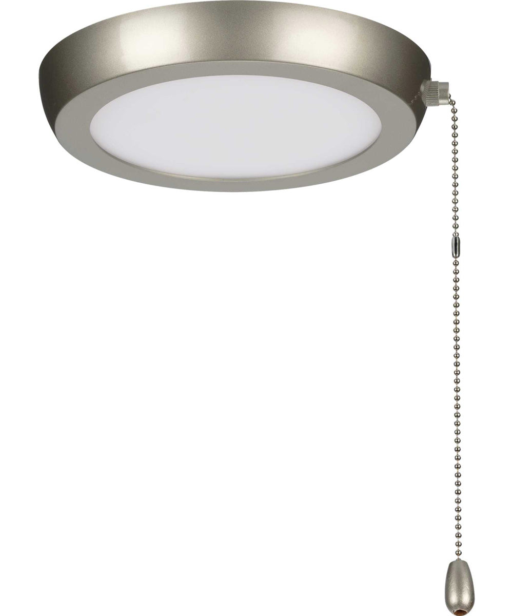 AirPro 7" 1-Light Edgelit Transitional Ceiling Fan Light Kit Opal Shade Painted Nickel