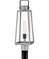 Hugh 1-Light Large Post Mount Lantern in Antique Brushed Aluminum