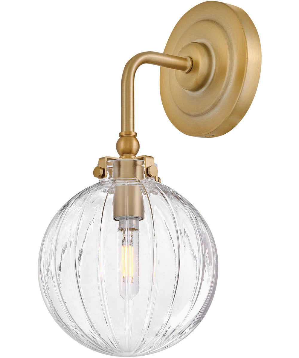Helene 1-Light Medium Single Light Sconce in Lacquered Brass