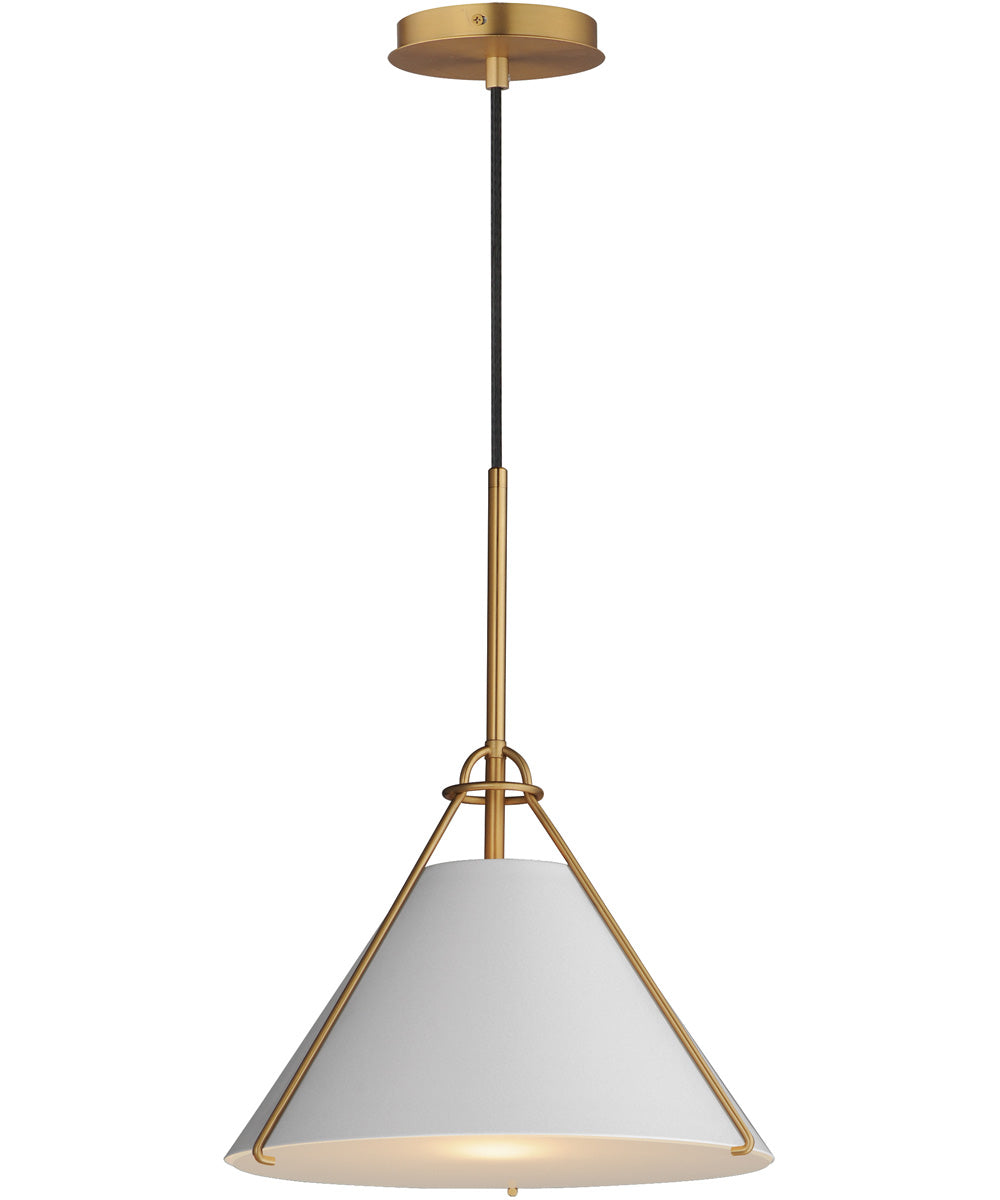 Lucas Single Pendant Light French Gray / Natural Aged Brass