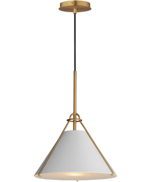 Lucas Single Pendant Light French Gray / Natural Aged Brass
