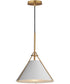 Lucas Single Pendant Light French Gray / Natural Aged Brass