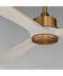 Woodwind 72 inch Solid Wood Blade Fan w LED Natural Aged Brass