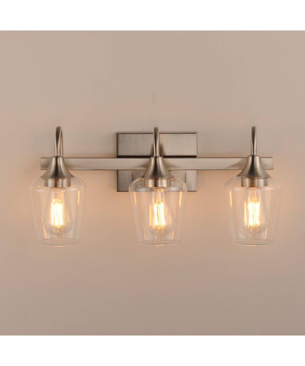 Goblet 3-Light Wall sconce Satin Nickel