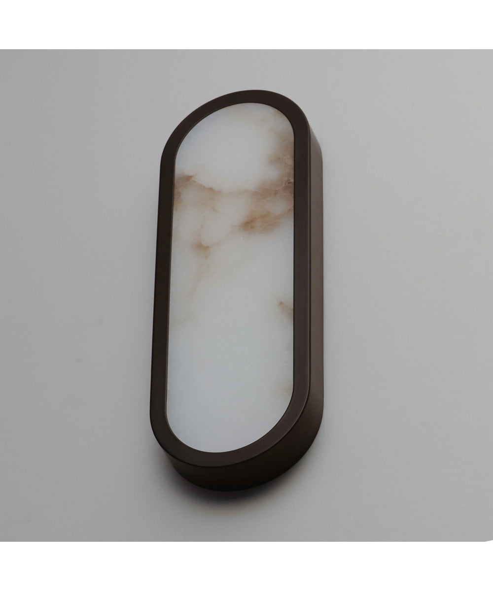 Plinth 15 inch LED Alabaster Wall Sconce Dark Bronze