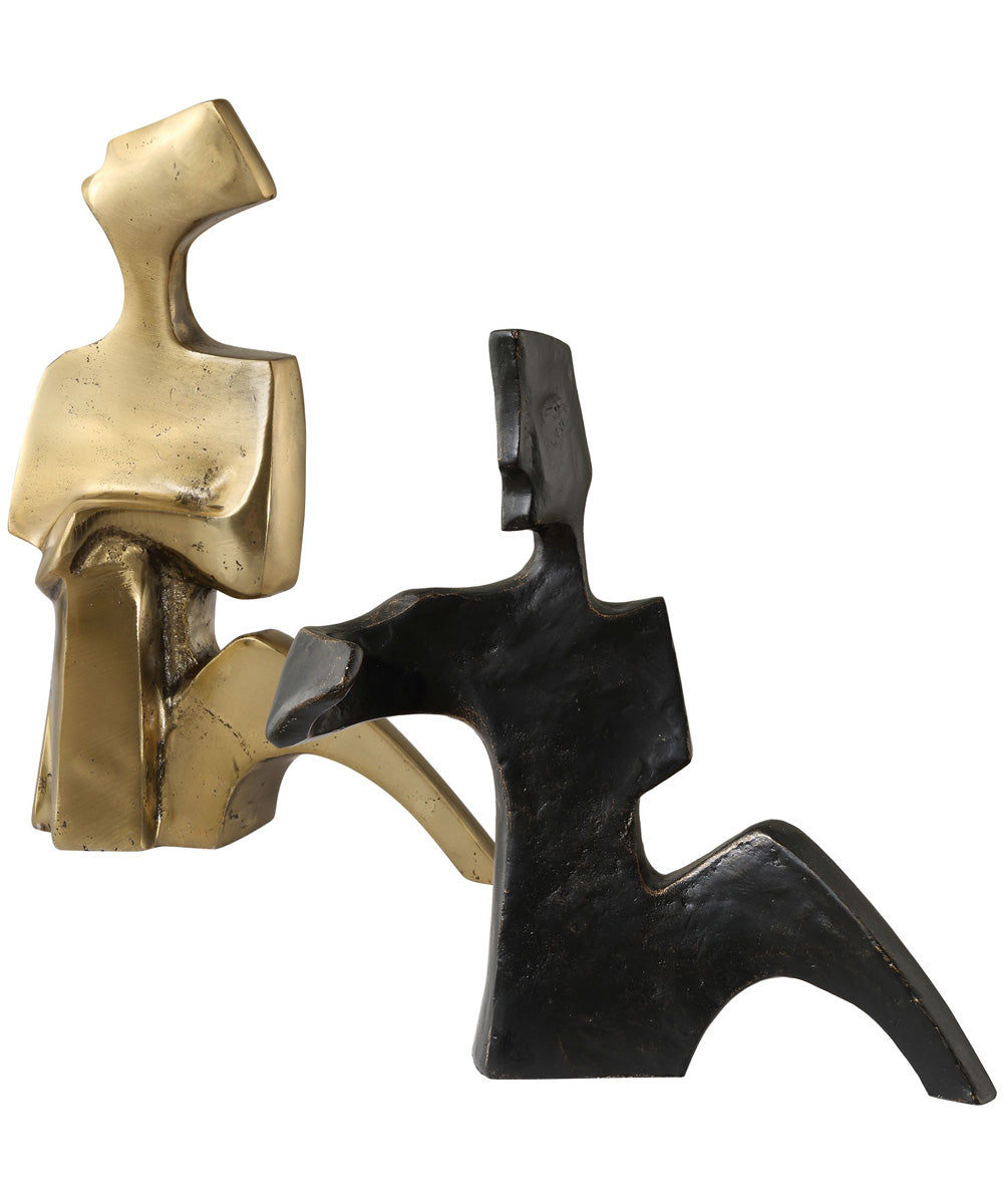 Affection Bronze Gold Sculpture, Set of 2