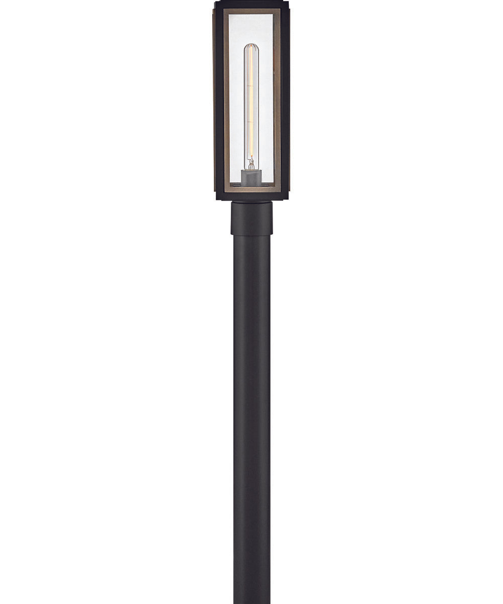 Shaw 1-Light Medium Post Mount Lantern in Black