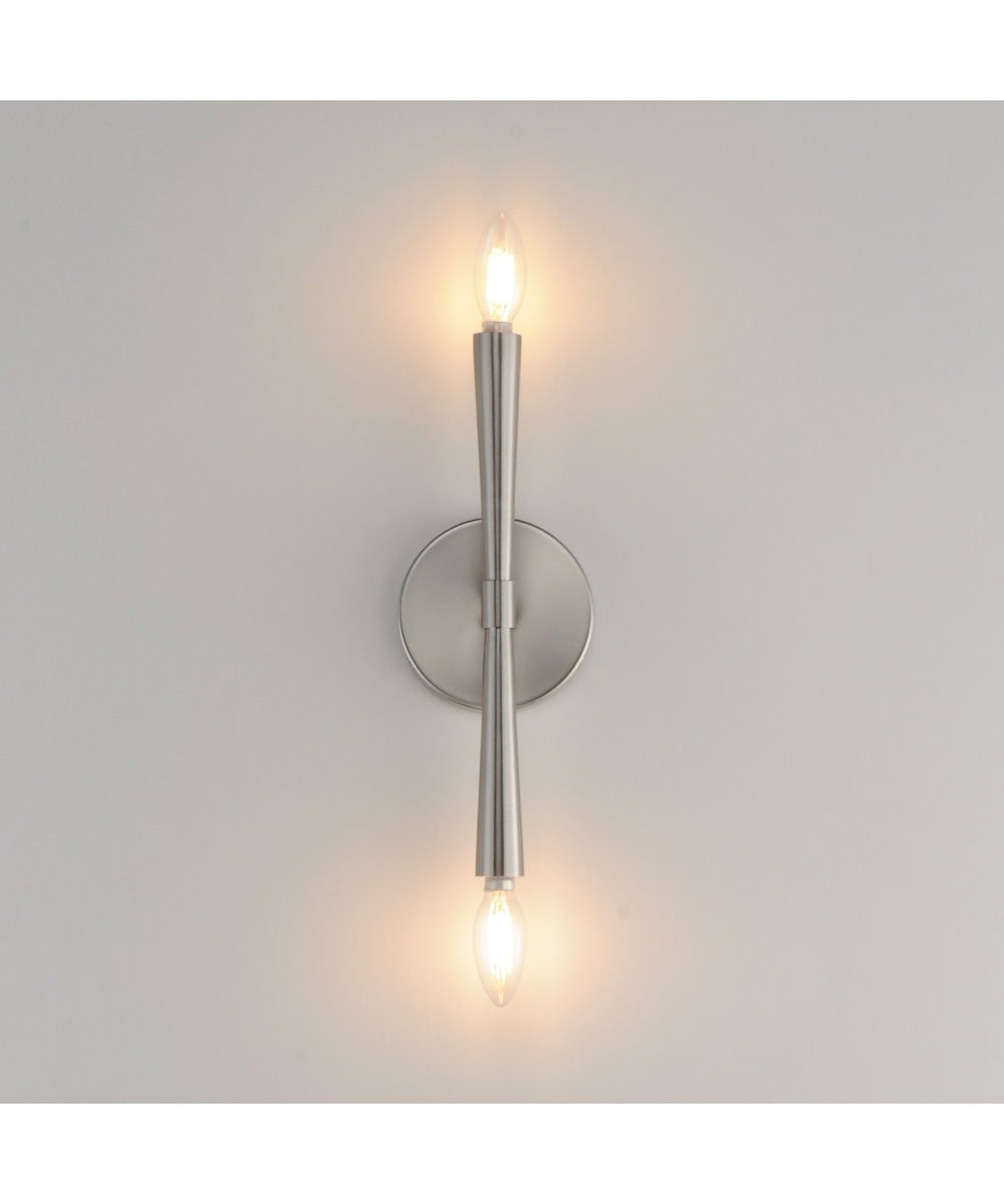 Rome 2-Light Wall Sconce Satin Nickel